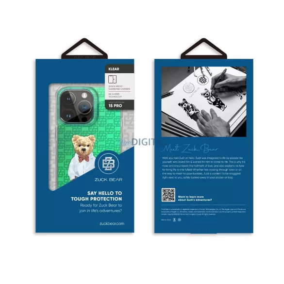 HUSĂ! - Zuck Bear Riviera Franceză caz iPhone 15 Pro Max - model "Cannes breeze"