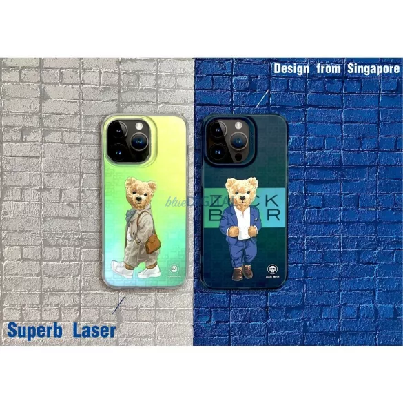 HUSĂ! - Carcasă Zuck Bear French Riviera pentru iPhone 15 Pro Max - model "Saint Tropez shimmer"