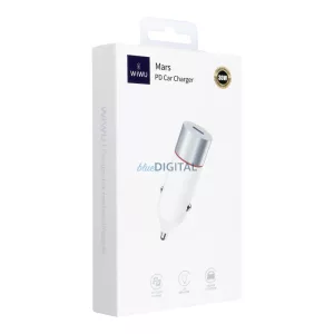 WiWU Mars Series Wi-QC021 Încărcător auto cu conexiune 1xUSB-C 30W PD+QC - alb
