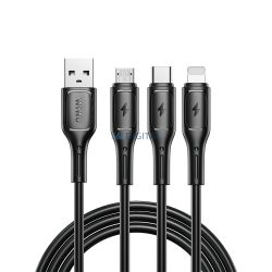   WiWU Wi-045E Starlink Series Cablu USB-A - Type-C/Lightning/micro USB 3.1A 100cm - negru