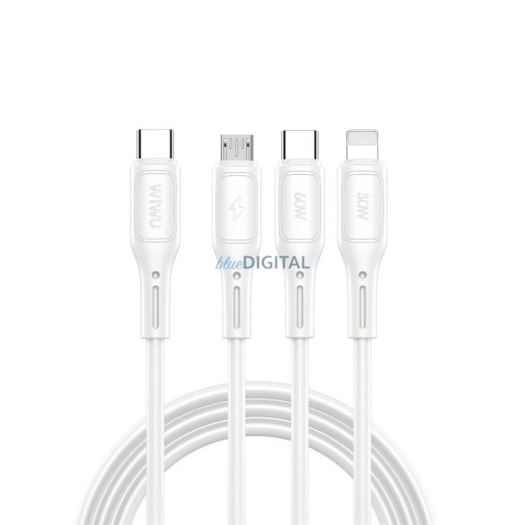 WiWU Wi-046E Starlink Series Type-C - Cablu fulger/micro USB/Type-C 60W 100cm - alb