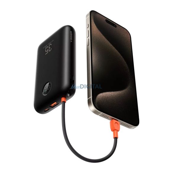 Veger K2 (W2068) powerbank cu conexiune 1xUSB-A și 1xUSB-C cu Type-C încorporat și cablu Lightning 20000mAh 35W PD QC3.0 - negru