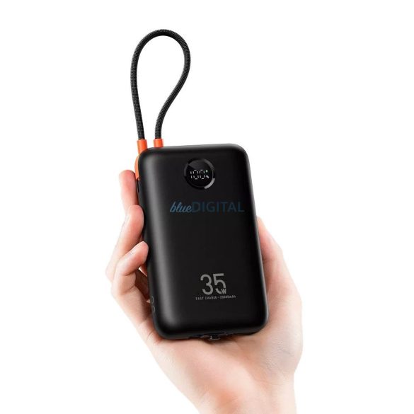 Veger K2 (W2068) powerbank cu conexiune 1xUSB-A și 1xUSB-C cu Type-C încorporat și cablu Lightning 20000mAh 35W PD QC3.0 - negru