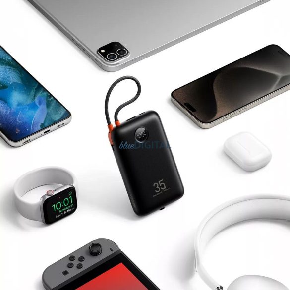 Veger K2 (W2068) powerbank cu conexiune 1xUSB-A și 1xUSB-C cu Type-C încorporat și cablu Lightning 20000mAh 35W PD QC3.0 - negru