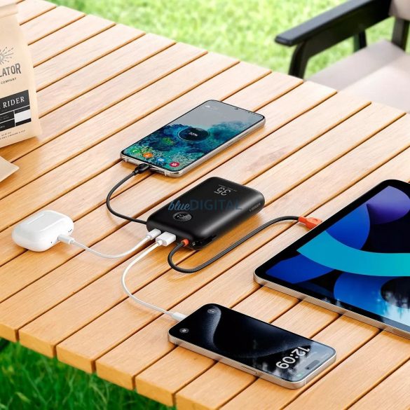 Veger K2 (W2068) powerbank cu conexiune 1xUSB-A și 1xUSB-C cu Type-C încorporat și cablu Lightning 20000mAh 35W PD QC3.0 - negru