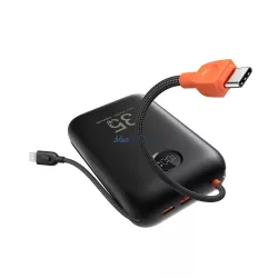   Veger K3 (W3018) powerbank cu conexiune 1xUSB-A și 1xUSB-C, built-in Type-C și cablu Lightning 30000mAh 35W PD QC3.0 - negru