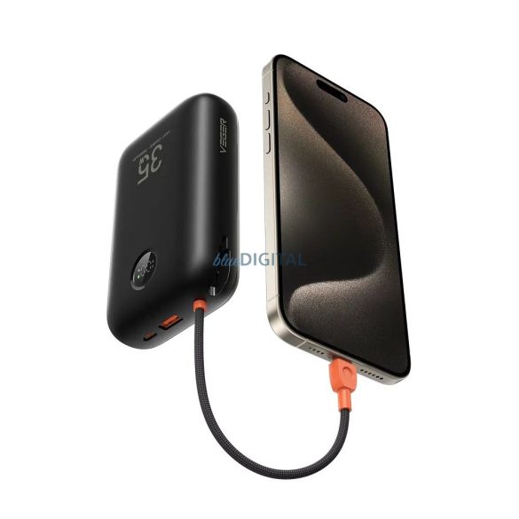 Veger K3 (W3018) powerbank cu conexiune 1xUSB-A și 1xUSB-C, built-in Type-C și cablu Lightning 30000mAh 35W PD QC3.0 - negru