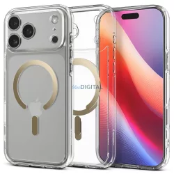   HUSĂ! - SPIGEN caz ULTRA HYBRID MAG compatibil MagSafe pentru IPHONE 17 Pro Max în aur pur