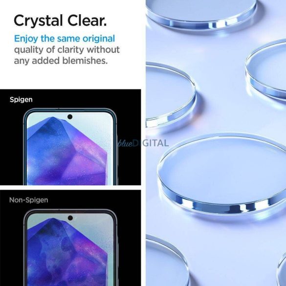 Sticlă temperată Spigen ALM GLAS.TR cu cadru de montare pentru Samsung Galaxy A55 5G - 2 buc