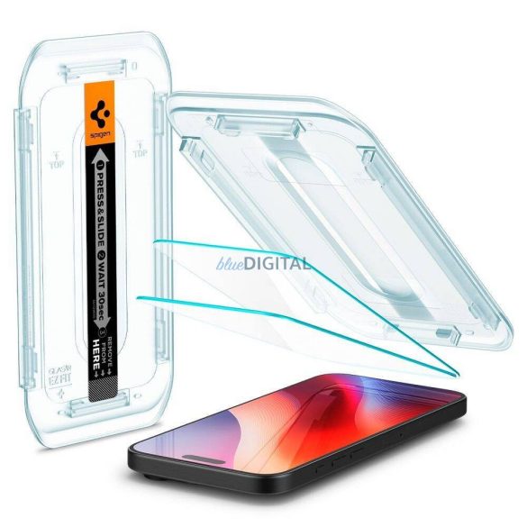Spigen Glas.tR "EZ FIT" folie de sticlă cu cadru de montare pentru iPhone 16 Pro Max
