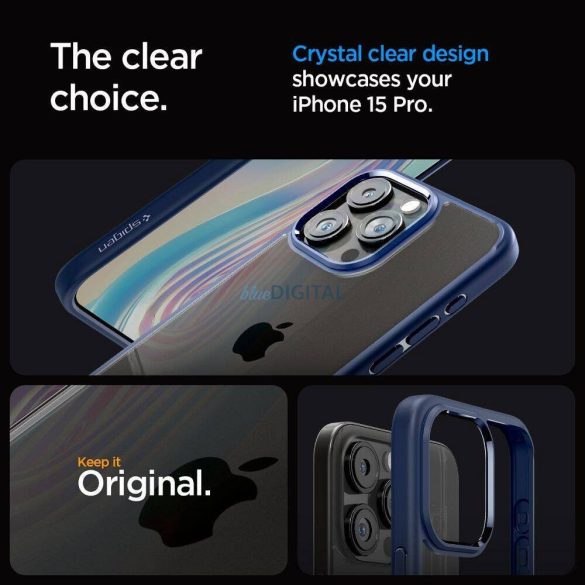 Carcasă Spigen Ultra Hybrid pentru iPhone 16 Pro - Albastru marin