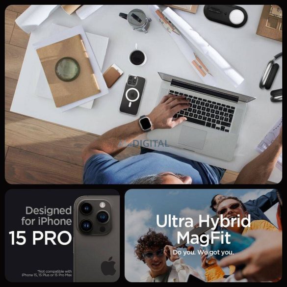 Geantă compatibilă Spigen Ultra Hybrid Mag MagSafe pentru iPhone 16 Pro - transparentă