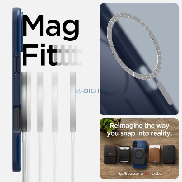 Carcasă Spigen Thin Fit Mag MagSafe compatibilă pentru iPhone 16 - Navy Blue