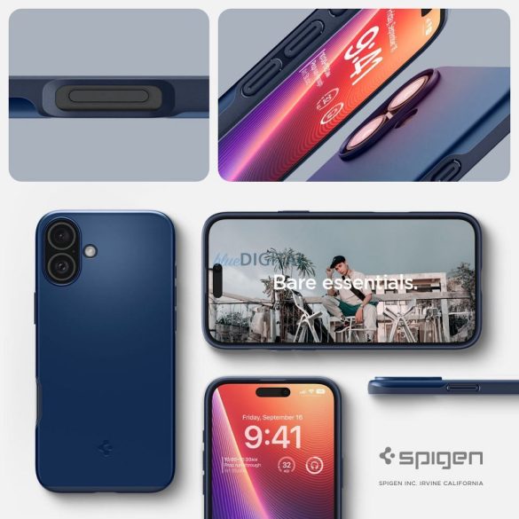 Carcasă Spigen Thin Fit Mag MagSafe compatibilă pentru iPhone 16 - Navy Blue
