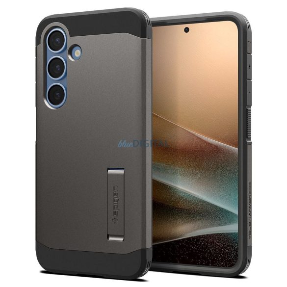 Carcasă compatibilă Spigen Tough Armor MagSafe cu suport pentru Samsung Galaxy S25 Plus - gri metalic