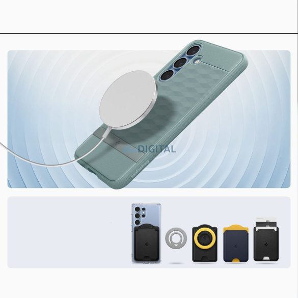Geantă compatibilă Spigen Parallax Mag MagSafe pentru Samsung Galaxy S25 - verde salvie