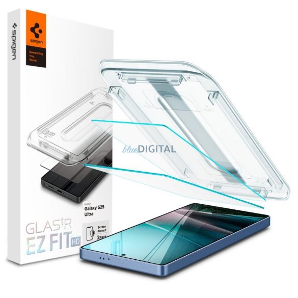 Spigen GLAS.TR "EZ FIT" HD din sticlă temperată protector de ecran cu cadru de montare pentru Samsung Galaxy S25 Ultra - 2pcs