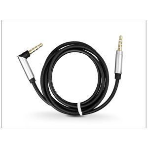 Cablu audio jack de 3,5 până la 3,5 mm cu cablu de 1 m - negru/argintiu