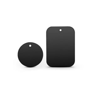 Placă metalică pentru suport magnetic auto - 2 bucăți/pachet - negru
