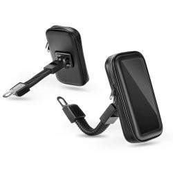   Suport universal pentru bicicletă/motocicletă, suport de telefon rezistent la praf și cădere pentru dispozitive de 5,5-6,3'' - negru
