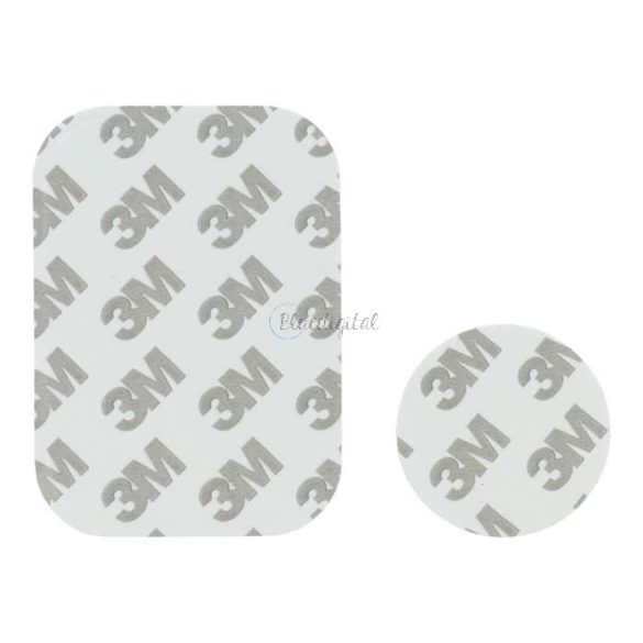 Contor placă metalică pentru suport magnetic pentru mașină - Ecuson pentru suport magnetic pentru mașină piele - 1+1 buc/pachet - argintiu (ambalaj ECO)