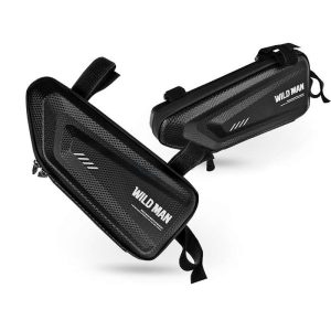 Geantă universală Wildman montabilă pe bicicletă, impermeabilă, rigidă - Wildman E4 - negru - ambalaj ECO