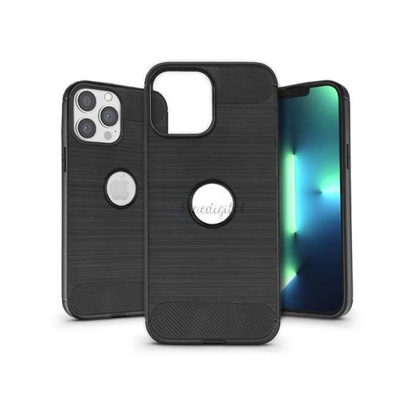 Apple iPhone 13 Pro Silicon Husă spate - Carbon Logo - negru