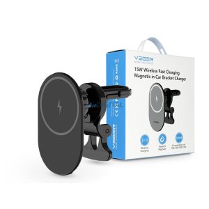 Suport auto wireless Veger Qi/încărcător rapid care se potrivește în orificiul de ventilație - Veger Y38 - negru