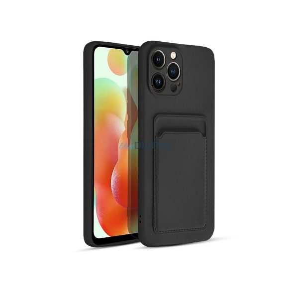 Xiaomi Redmi Note 12 5G/Poco X5 5G silicon Husă spate cu suport pentru card - Card Husă - negru