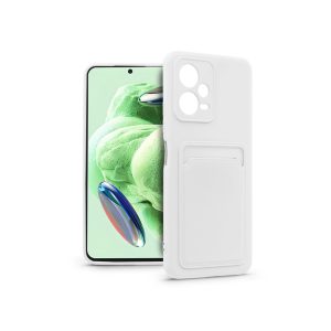 Husa din silicon pentru Xiaomi Redmi Note 12 5G/Poco X5 5G cu suport pentru card - Husa pentru card - alba