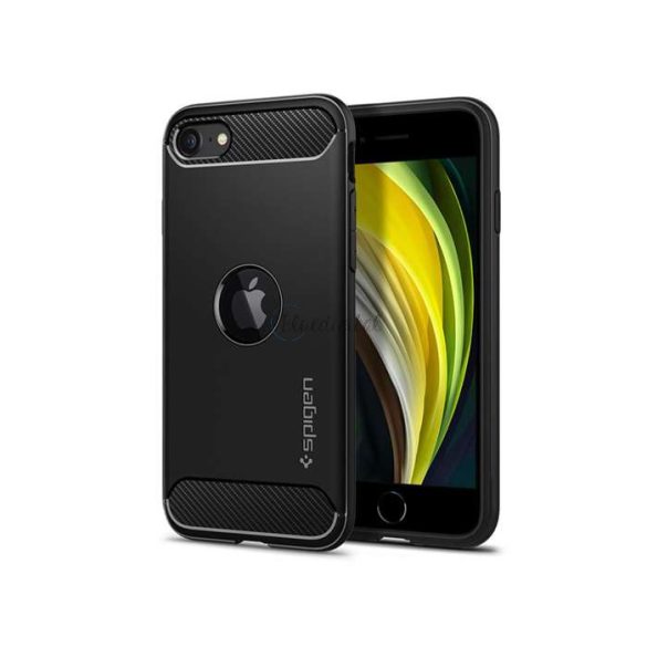 Husa din spate rezistenta la socuri Apple iPhone SE 2020/SE 2022 - Spigen Rugged Armor - neagra