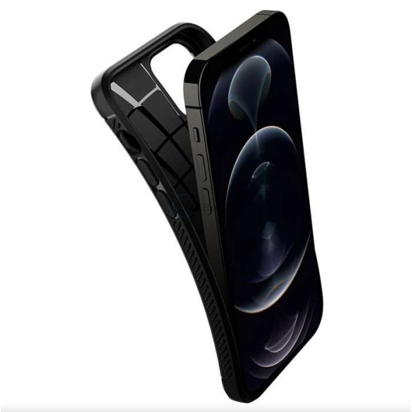 Husa din spate rezistenta la socuri Apple iPhone 12/12 Pro - Spigen Rugged Armor - neagra