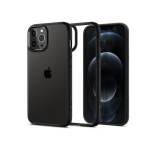 Husa din spate rezistenta la socuri Apple iPhone 12/12 Pro - Spigen Ultra Hybrid - neagra/transparenta