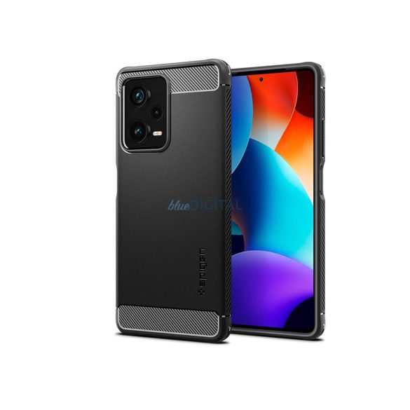 Husa din spate rezistenta la socuri Xiaomi Redmi Note 12 Pro+ 5G - Spigen Rugged Armor - neagra