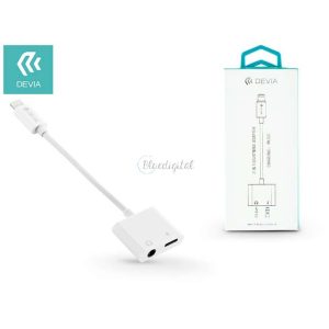 Devia Lightning + adaptor jack de 3,5 mm pentru încărcare și ascultare simultană - Devia Smart 2in1 Lightning-Jack adapter - alb