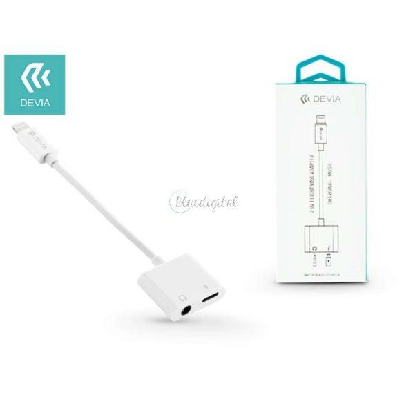 Devia Lightning + adaptor jack de 3,5 mm pentru încărcare și ascultare simultană - Devia Smart 2in1 Lightning-Jack adapter - alb