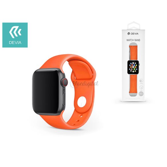 Curea sport Apple Watch cu orificii - Curea sport Devia Deluxe Series - 38/40/41 mm - portocaliu