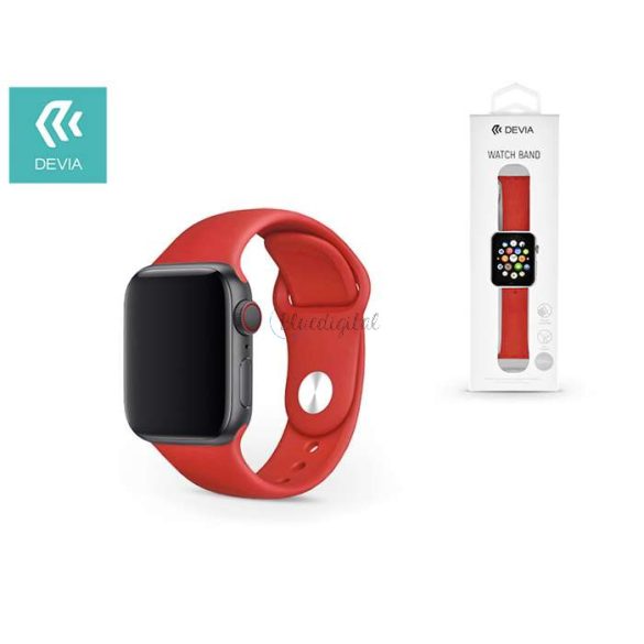 Curea sport cu găuri pentru Apple Watch - Curea sport Devia Deluxe Series - 38/40/41 mm - roșu