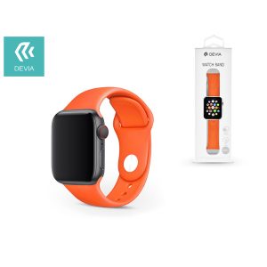 Curea sport Apple Watch cu orificii - Curea sport Devia Deluxe Series - 42/44/45/49 mm - portocaliu