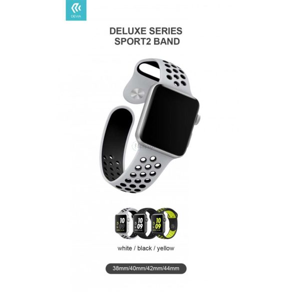 Curea sport perforată Apple Watch - Devia Deluxe Series Sport2 Band - 38/40/41 mm- negru/galben