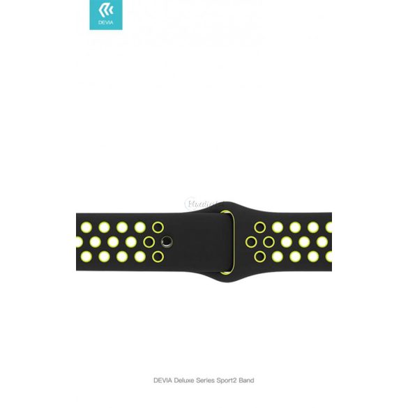 Curea sport perforată Apple Watch - Devia Deluxe Series Sport2 Band - 38/40/41 mm- negru/galben