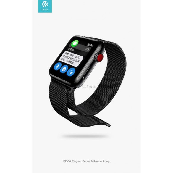 Curea metalică Apple Watch - Devia Elegant Series Milanese Loop - 42/44/45/49 mm - negru