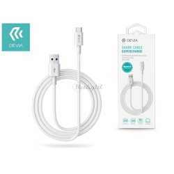   Devia USB - Cablu de încărcare și date USB Type-C cu cablu de 1,5 m - Devia Shark Supercharge USB Type-C - 5A - alb