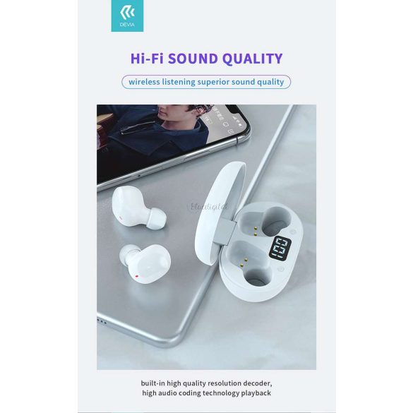 Devia TWS Bluetooth Stereo Headset v5.0 + Charging Husă - Devia Joy A6 Series True Wireless Earphones with Charging Husă - Negru