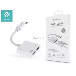   Devia Type-C - 2x adaptor audio Type-C - Adaptor Devia Smart Series Type-C la Dual Type-C - alb