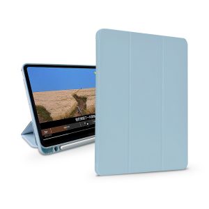 Apple iPad Air 4 (2020)/iPad Air 5 (2022) 10.9/iPad Pro 11 (2022) husă pentru tabletă (Smart Husă) cu funcție on/off, suport Apple Pencil, încărcător magnetic - DeviaHusă din piele cu slot pentru Pencil - albastru