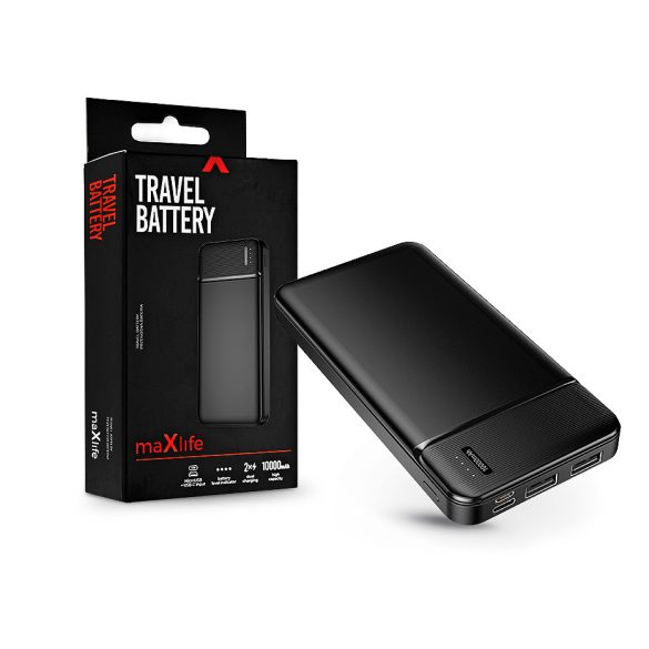 Încărcător de baterie portabil universal Maxlife - Maxlife MXPB-01 Power Bank - 2xUSB + microUSB + Type-C - 10.000 mAh - negru