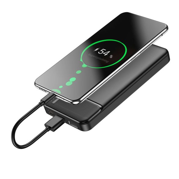 Încărcător de baterie portabil universal Maxlife - Maxlife MXPB-01 Power Bank - 2xUSB + microUSB + Type-C - 10.000 mAh - negru