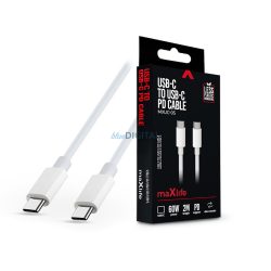   Maxlife Type-C - Cablu de date și încărcare Type-C cu cablu de 2 m - Maxlife MXUC-05 USB-C to USB-C PD Cable - 60W - alb