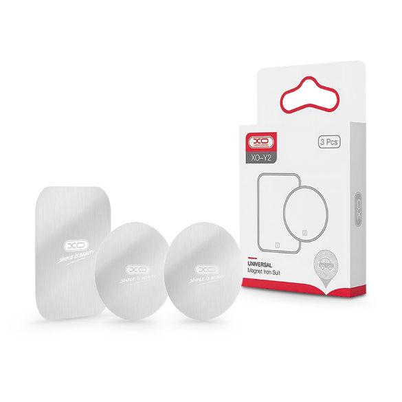 Contraplacă metalică pentru suport magnetic pentru mașină - XO Y2 Universal Magnet Iron Suit - 3 buc/pachet - argintiu